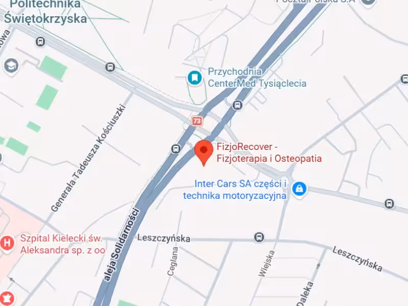 Mapa dojazdu Fizjorecover Kielce